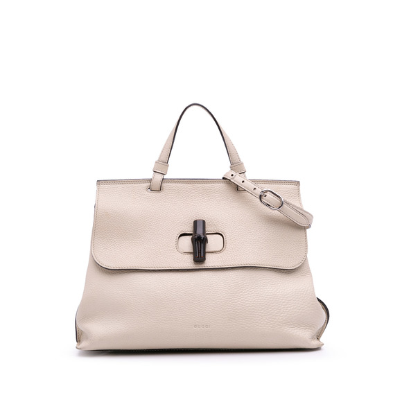 Pre-Loved Gucci Medium Leather Bamboo Daily Satchel - Picture 1 of 12